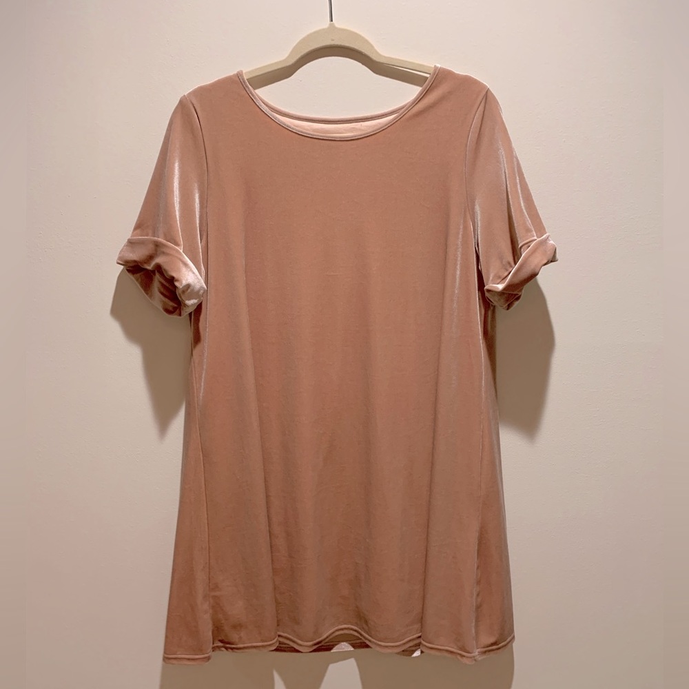 Blush Pink Velvet Lucca Dress